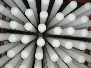 MULCERAFIL Ceramic Fiber Filter Tube 陶瓷纤维滤管管口阵列特写 - AIFILTECH ceramic fiber filter tube ends, radial array close-up