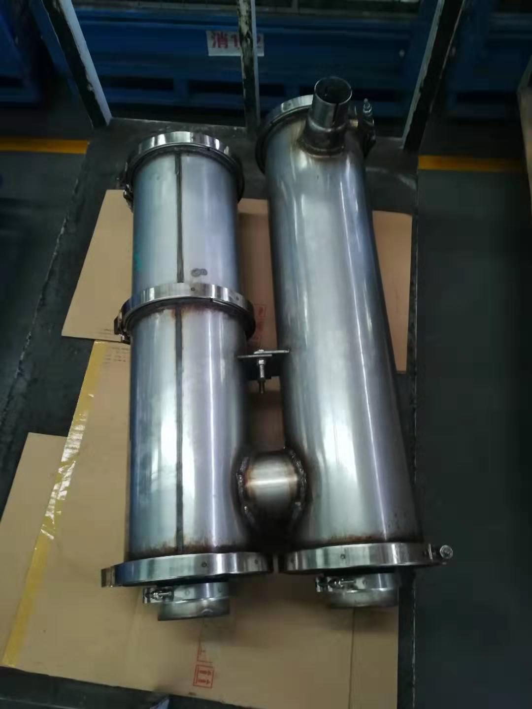 Dual-cylinder metal exhaust purifier