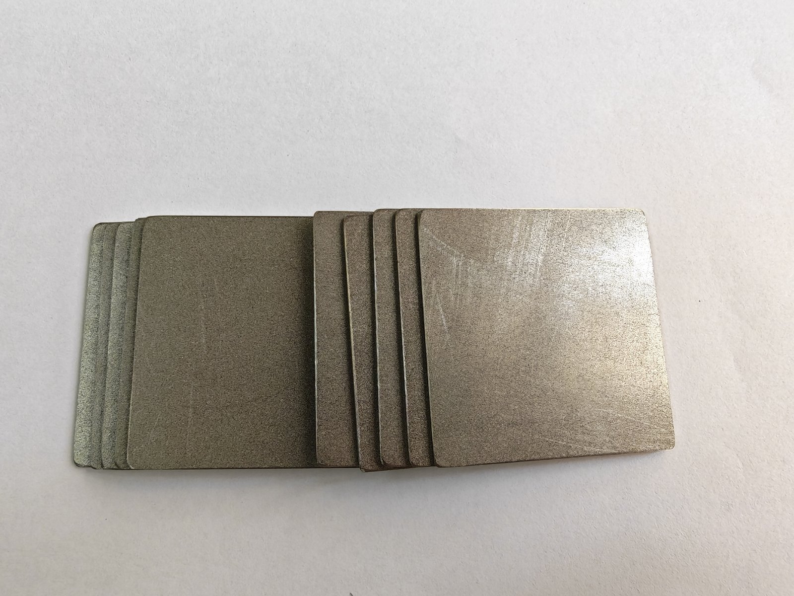 Porous titanium plates standing in a row